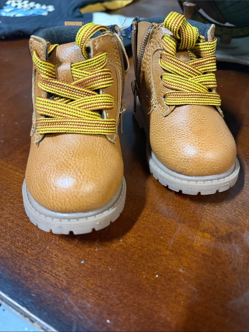 Kids Tan Lace-Up Ankle Boots - Casual Outdoor Style